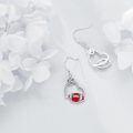 wholesale 925 Sterling Silver Football Heart Sport Drop Earrings for Women-0-3
