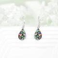 wholesale 925 Sterling Silver Multicolor Stone Drop Earring with Hummingbirds and Butterflies Design-0-2
