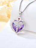 wholesale TOUPOP Nurse Necklace 925 Sterling Silver Rn Necklace Angle Wings Gifts For Nurse Graduation Jewelry -0-4