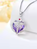 TOUPOP Sterling Silver Angel Wings RN Necklace Nurse Graduation Jewelry Gift-0-4