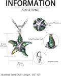 wholesale 925 Sterling Silver Abalone Starfish Pendant Necklace for Women-0-5