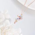 wholesale 925 Sterling Silver Multi-Color Crystal Flower and Hummingbird Pendant Necklace for Women-0-3