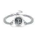 wholesale 925 Sterling Silver Saint Francis Medal Chain Bracelet Religious Jewelry Gift-0-0