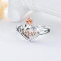 wholesale TOUPOP Sterling Silver I Love You Mom Ring With Rose Flower -0-4
