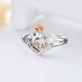 TOUPOP Sterling Silver Rose Flower I Love You Mom Ring-0-4