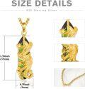 wholesale Gold-Plated 925 Sterling Silver Green Crystal Dragon Pendant Necklace-0-3