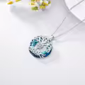 TOUPOP Sterling Silver No Gemstone Tree Of Life Birthstone Necklace-0-4