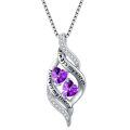 TOUPOP Sterling Silver Amethyst Sister Necklace, Forever My Friend Pendant-0-0