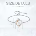TOUPOP Sterling Silver Rose Heart Butterfly Initial Letter Link Bracelet Jewelry Gift-0-4