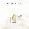 wholesale 14K Gold Pearl & Cubic Zirconia Phoenix Pendant Necklace for Women Girls-0-4