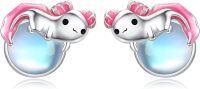 wholesale 925 Sterling Silver Axolotl Stud Hoop Earrings for Women and Daughters-salamander-salamander
