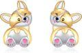 wholesale 925 Sterling Silver Corgi Puppy Dog Stud Earrings for Women - Pet Lover Gift Ideas-0-0