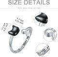 wholesale 925 Sterling Silver Sunflower Cat Semicolon Adjustable Open Ring-0-4