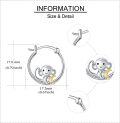 wholesale 925 Sterling Silver Monkey Banana Hoop Earrings for Women Girls Gift Idea-0-4