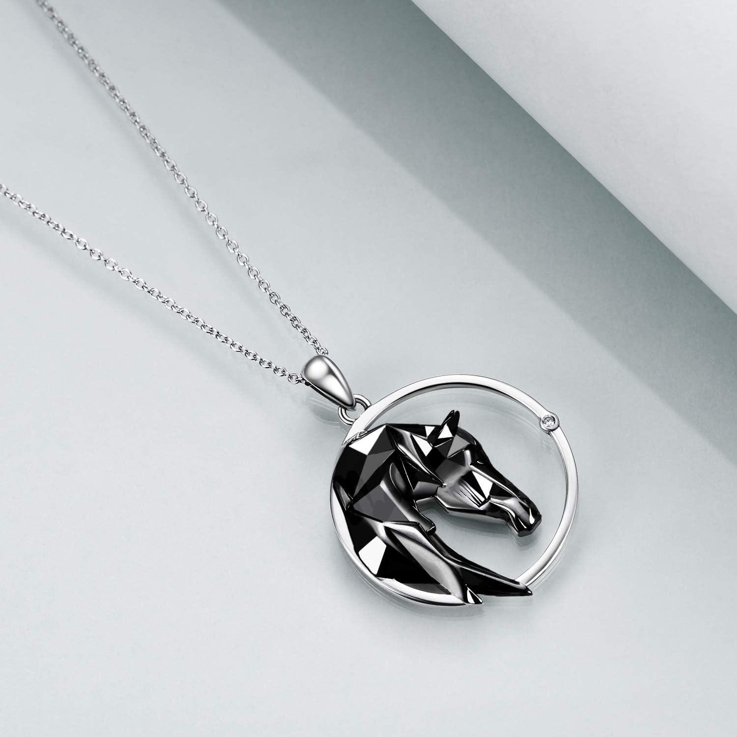  Sterling Silver Origami Horse Pendant Necklace Mother s Day Gifts for Women Wife Girlfriend ( ) -0-3