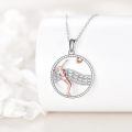 wholesale 925 Sterling Silver Volleyball Player Pendant Necklace-0-3