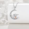 wholesale 925 Sterling Silver Crescent Moon Pendant with Elephant and Dachshund Charm Necklaces - Love You to the Moon & Back Gifts for Her-0-4