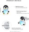 wholesale 925 Sterling Silver Heart Penguin Moonstone Stud Earrings for Girls and Women Gift Ideas-0-5
