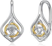 wholesale 925 Sterling Silver Celtic Knot Trinity Witch's Knot Drop Dangle Earrings for Women Girls Irish-Trinity Knot