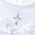 wholesale 925 Sterling Silver Turquoise Tree of Life Cross Pendant Necklace Jewelry for Women and Men-0-5