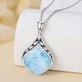 wholesale Sterling Silver Natural Gemstone Teardrop Pendant Necklace-0-21