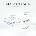TOUPOP Sterling Silver Blue Opal Butterfly Infinity Bracelet Adjustable Gift-0-1