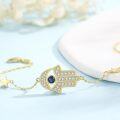wholesale Gold 925 Sterling Silver Hamsa Evil Eye Celtic Cross Adjustable Egyptian Protective Bracelet for Women-0-1