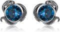 wholesale 925 Sterling Silver Snake Blue Crystal Stud Earrings - Animal  for Her-0-0