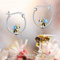 wholesale 925 Sterling Silver Bumblebee Hoop Earrings - Cute Animal  for Her-0-5