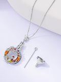 TOUPOP Sterling Silver Crystal Owl/Hummingbird Tree Of Life Pendant Necklace-0-2