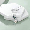 wholesale 925 Sterling Silver Butterfly Flower Drop Earrings Gift for Women Girls Teenagers-0-3