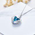 wholesale 925 Sterling Silver Blue Crystal Angel Wings Heart Cremation Pendant Necklace-0-3