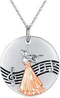 wholesale 925 Sterling Silver Music Note Ballerina Pendant Necklace - Graduation Gift for Daughter/Sister-0-0