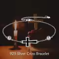 wholesale 925 Sterling Silver Cross Baseball Bead Adjustable Charm Bracelet Wholesale Gift for Mom-0-2