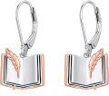 wholesale 925 Sterling Silver Book-Shaped Earrings with Feather Detail for Women Reading Lover Gift-0-0