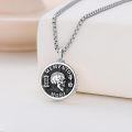 wholesale 925 Sterling Silver Gothic Skull Memento Mori Pendant with Amor Fati Design and Funnel Charm - 24 Chain Stoic  for Men & Women-0-1