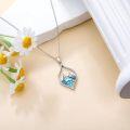 wholesale Sterling Silver White Blue Opal Necklace for Nature Lovers-0-2