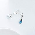 wholesale 925 Sterling Silver Blue Topaz Oval Shape Vintage Drop Dangle Leverback Earrings-0-4