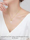 TOUPOP 14K Gold Pearl Necklace with Bow Heart Dolphin Pendant-0-2