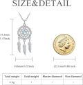 wholesale 925 Sterling Silver Feather Moonstone Evil Eye Dreamcatcher Circle Pendant Necklaces for Women Girls' Gifts-0-4