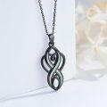 wholesale Sterling Silver Opal Celtic Knot Necklace Infinity Heart Pendant for Women-0-16