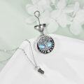 wholesale 925 Sterling Silver Abalone Shell Tree of Life Cremation Jewelry Keepsake Pendant Necklace with Funnel and Fill Tool-0-2