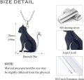 wholesale 925 Sterling Silver Lapis Lazuli Cat Pendant Necklace for Women Hypoallergenic  48cm Chain Length-0-4