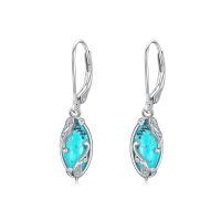 wholesale 925 Sterling Silver Turquoise Earrings Wholesale With Silver Filigree Design-Marquise-1
