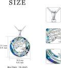 wholesale 925 Sterling Silver Blue Crystal Hummingbird Tree Branches Pendant Necklace for Women-0-4