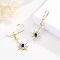 wholesale 925 Sterling Silver Gold-Plated Moonstone & Opal Starburst Leverback Drop Earrings-0-69