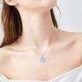 wholesale 925 Sterling Silver Round Cut Cubic Zirconia Snowflake Pendant Necklace for Women-0-2