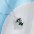 wholesale 925 Sterling Silver Mushroom Pendant With Green Stone-0-3