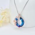 wholesale TOUPOP Christmas Gifts Necklace For Women Rose Necklace With Butterfly I Initial Necklace 925 Sterling Silver With I Letter Blue Crystal Birthday Gifts For Her Mom Wife Girlfriend, 20*20 Inch -0-5