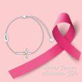 wholesale 925 Sterling Silver Cross Hope & Pink Ribbon Charm Bracelet for Breast Cancer Survivors-0-4